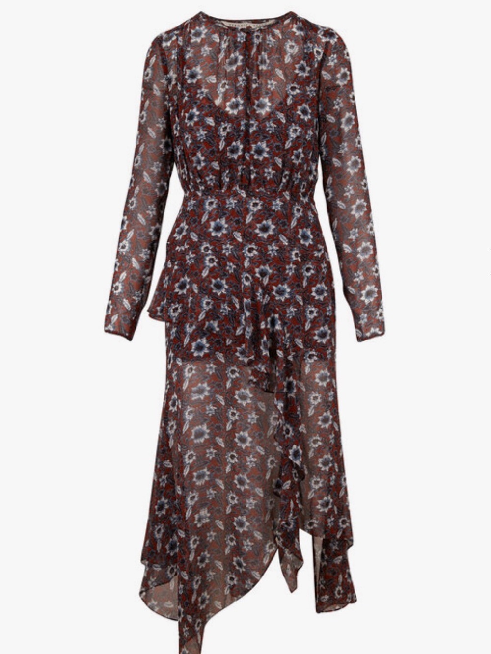 VERONICA BEARD Sazan Clay Multi Floral Silk Midi Dress-4